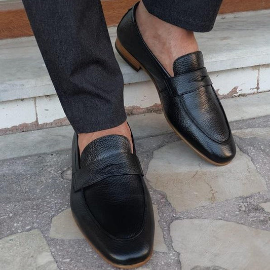 Black Penny Loafers for Men