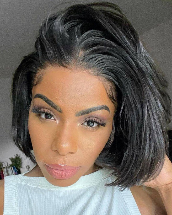 Short Straight Blunt Cut 13x4 Lace Frontal Wig