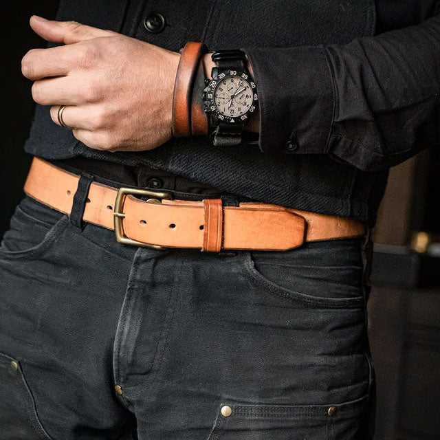 Brown Distressed Vintage Men's Belt