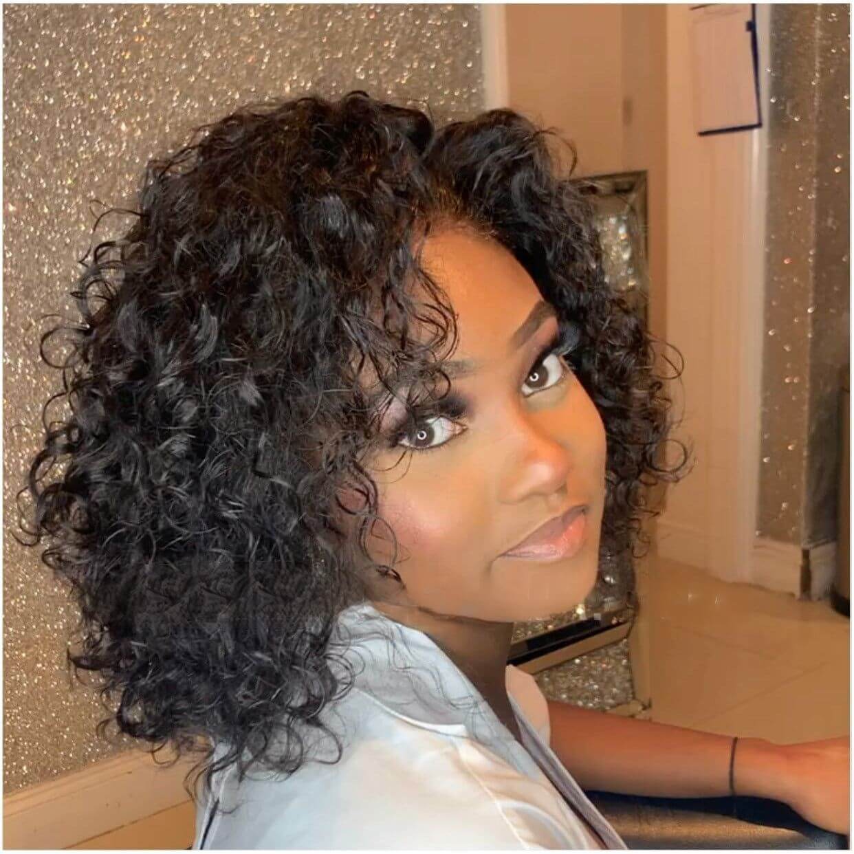 13x4 Lace Frontal Short Kinky Curly Wig