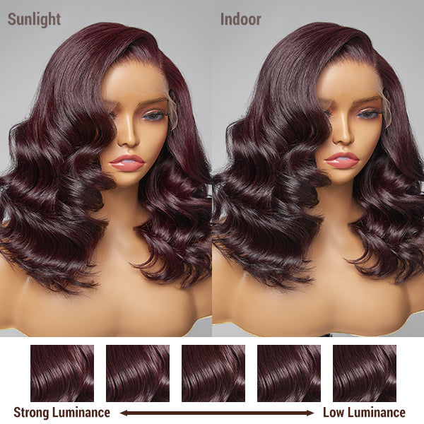 5x5 Lace Closure Classic Dark Plum Body Wave Wig