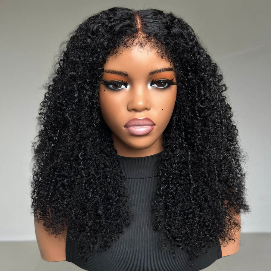 Hybrid Hairline Coily Curls 9x4 HD Lace Glueless Wig