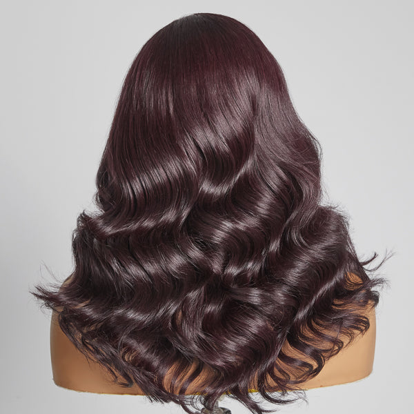 5x5 Lace Closure Classic Dark Plum Body Wave Wig