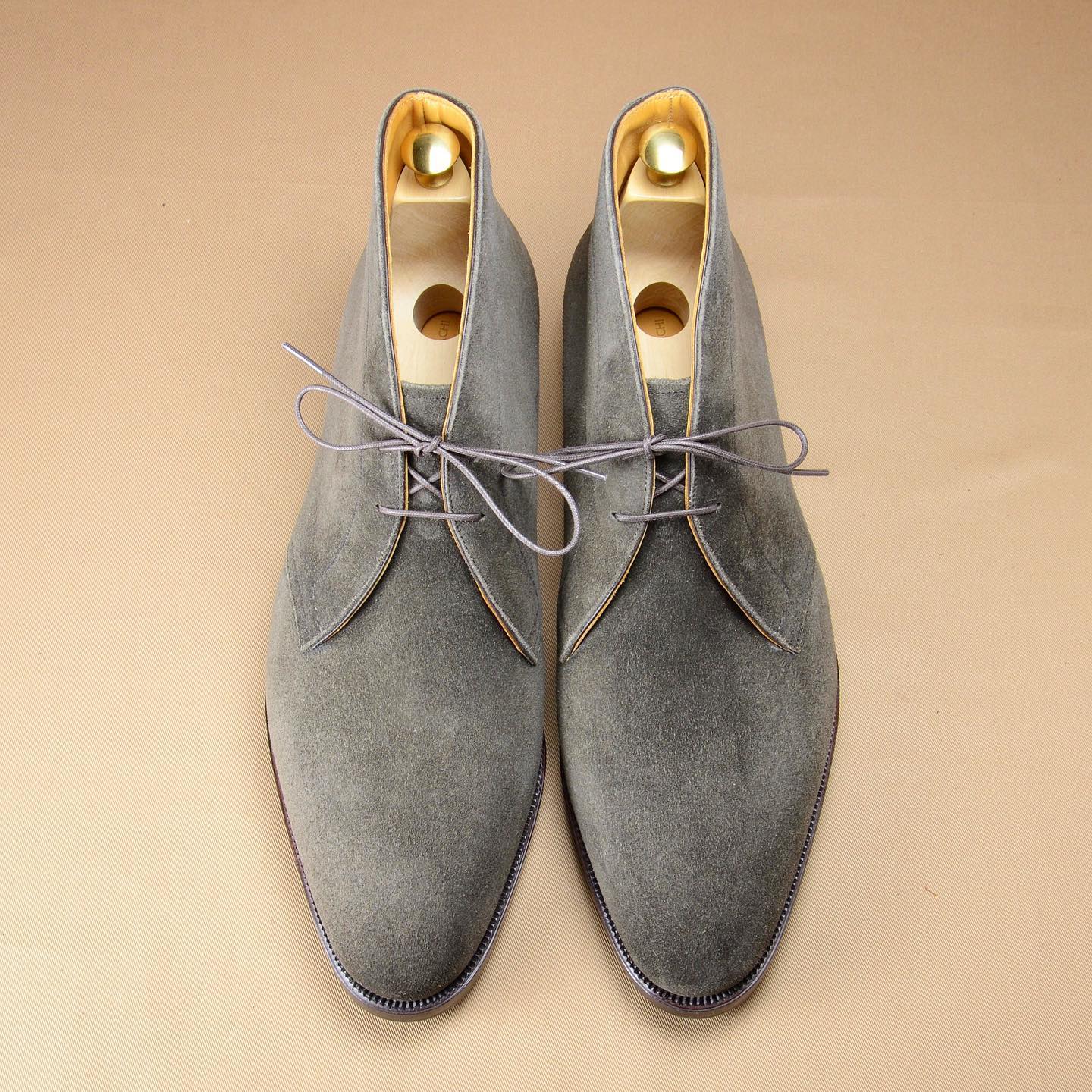 Classic Grey and Blue Nubuck Comfort Booties