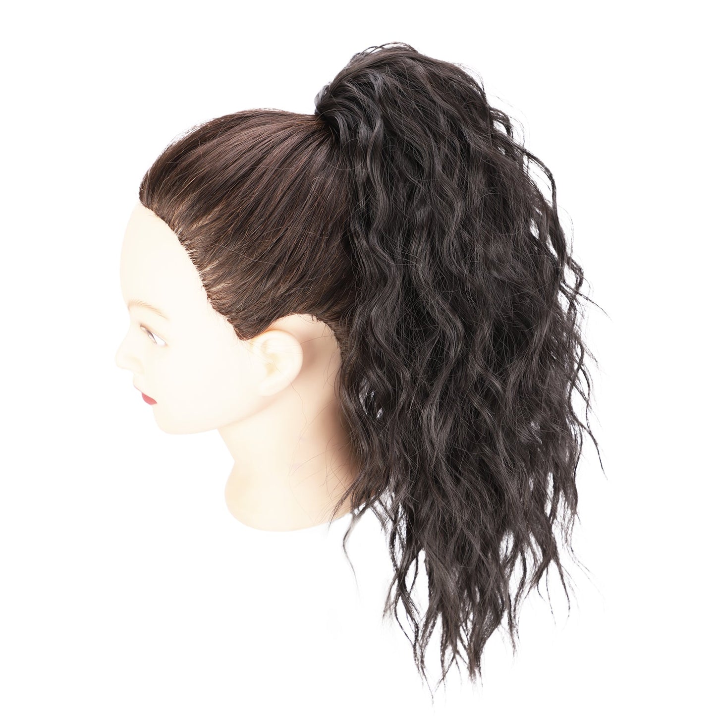 Women's Long Curly Hair Ponytail Wig Clip Corn Perm 1924121008