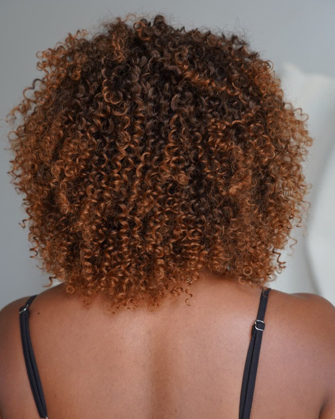 Ombre Brown Brown Highlight African Curly Wig Human Hair