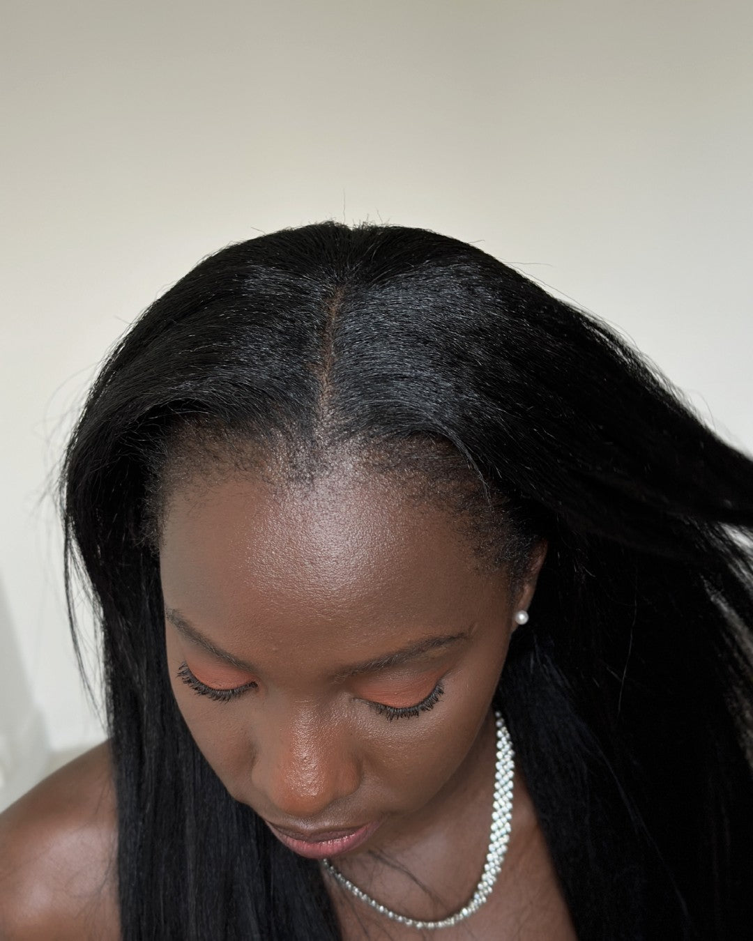 Thin Leave Out Yaki Straight V Part Wig Beginner Friendly