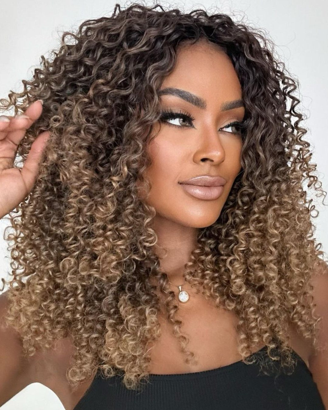 Ombre Golden Curly 5x5 Lace Closure Wig