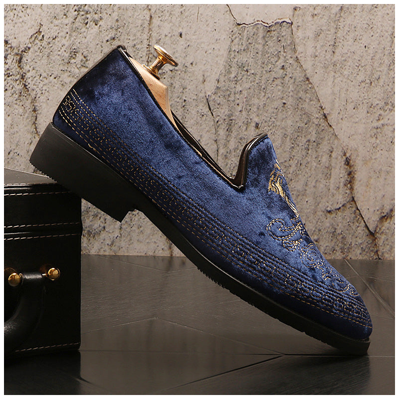 Embroidered fashion all-match loafers slip-ons