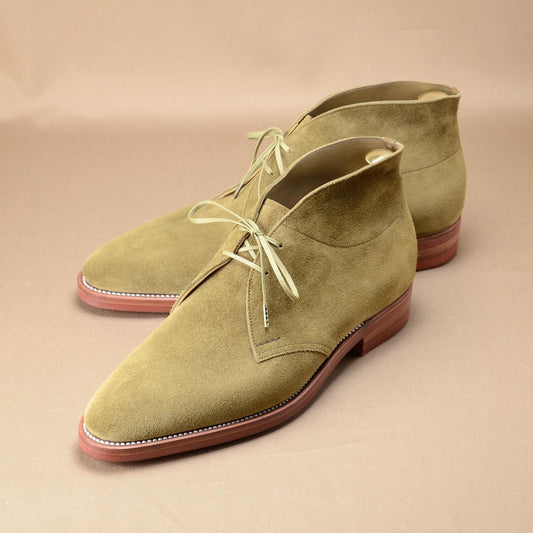 New Yellow Suede Booties