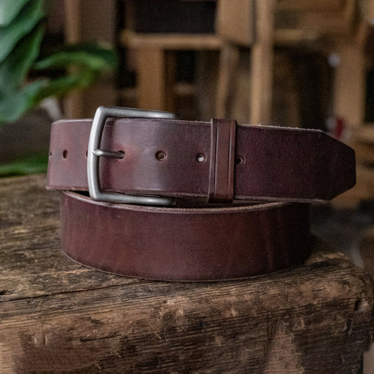 Dark Brown Men's Leather Belt