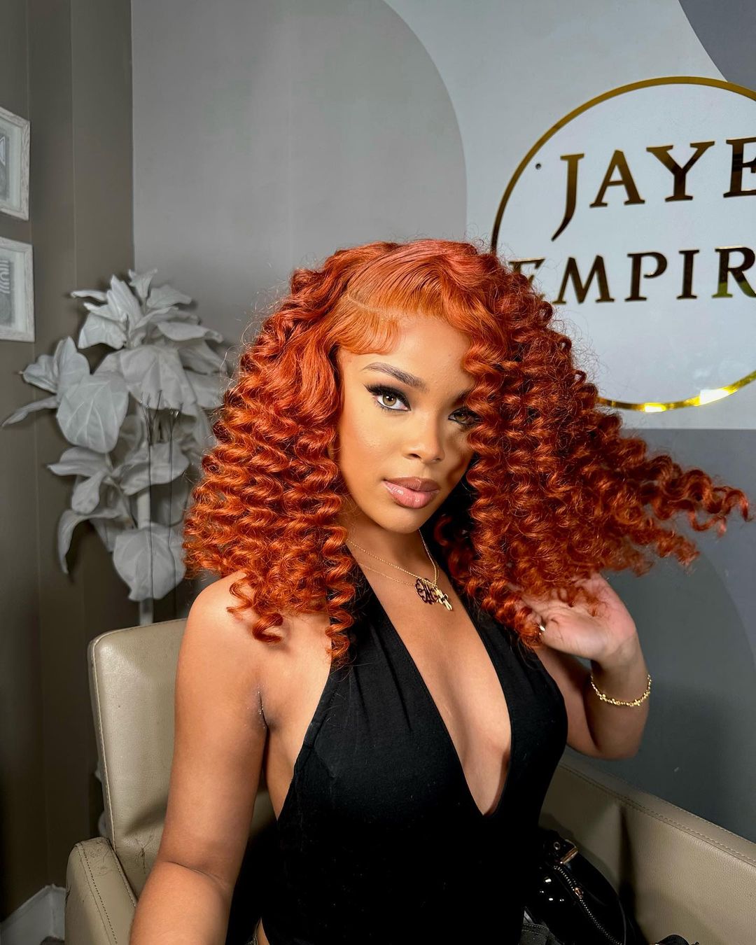 Ginger Orange deep wave 13x4 lace front wig