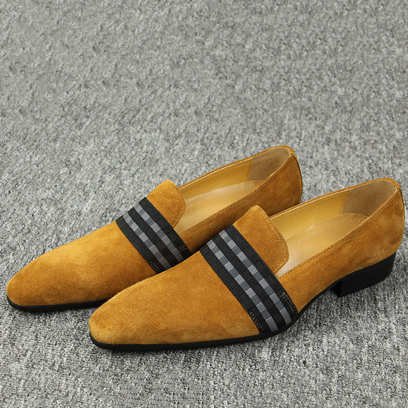 Men's Loafers Vintage Cow Suede Wedding Party Handmade