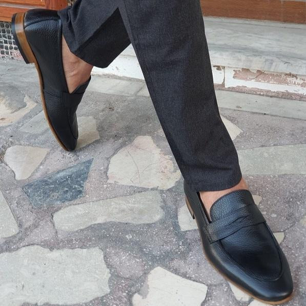 Black Penny Loafers for Men