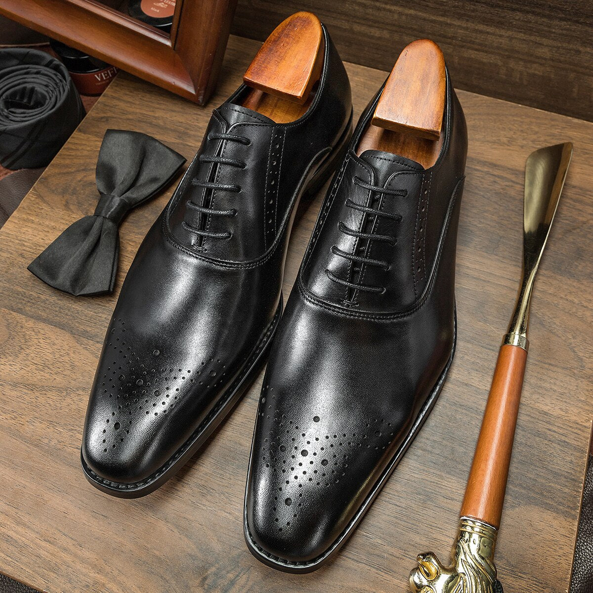 Luxury Men Oxfords Wedding Dress Genuine Leather Shoes