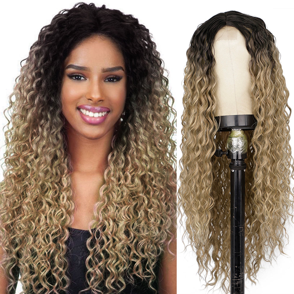 Women's wig long curly hair headband 1024121212