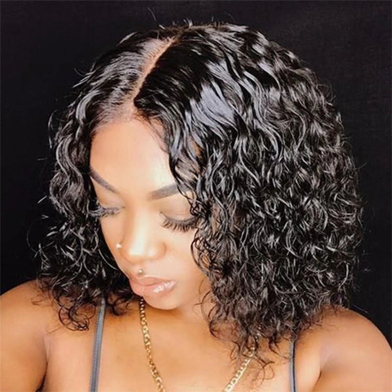 Black wig short small curly wig sets 1924121006