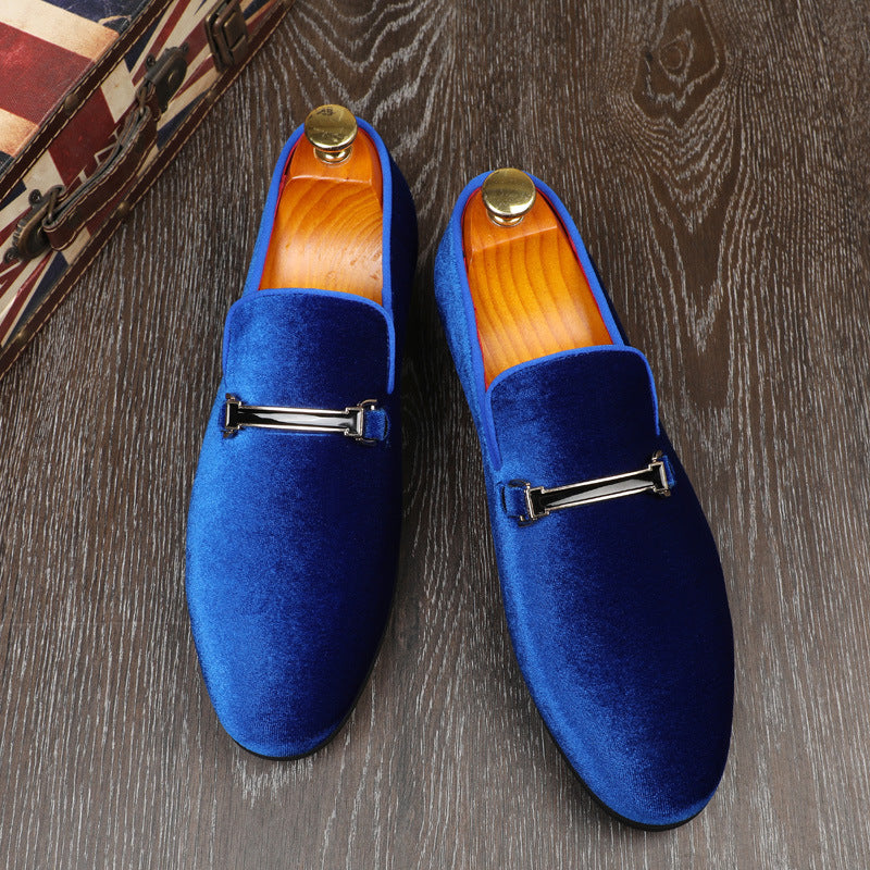 Fashion Suede Blue Red Slip On Shoes