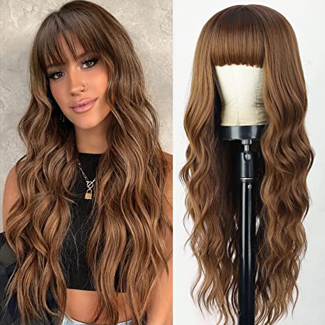 Big wave long curly hair with bangs wig 1024121214