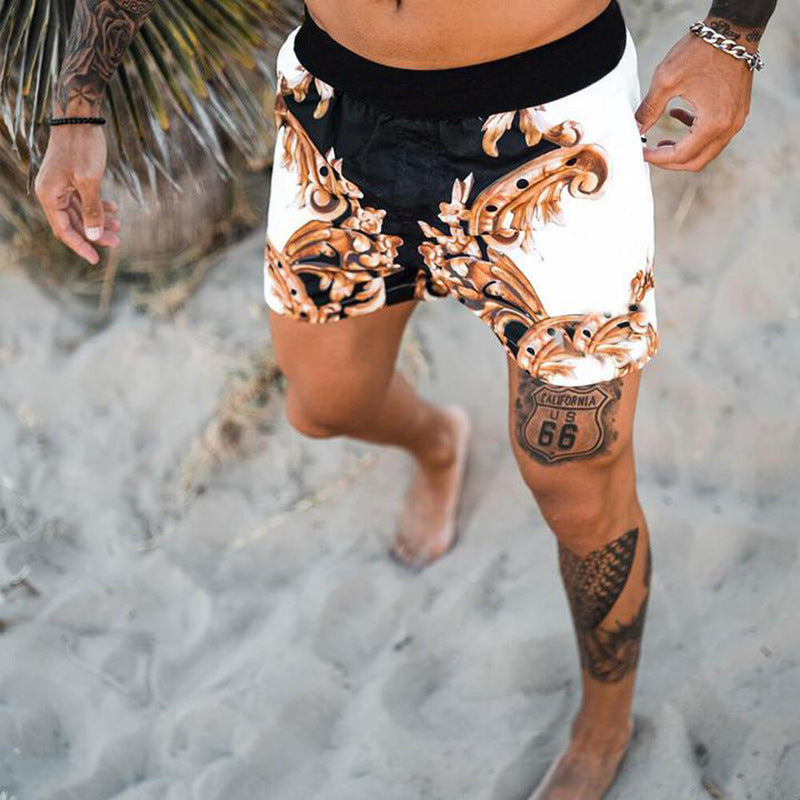 2022 spring printed loose beach pants