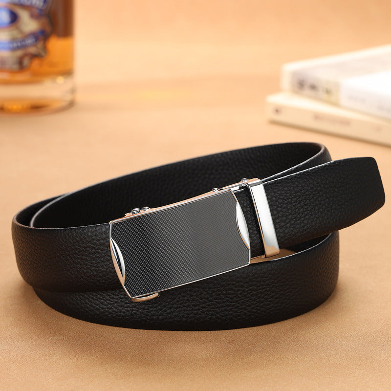 New top layer cowhide men's genuine leather automatic buckle business belt