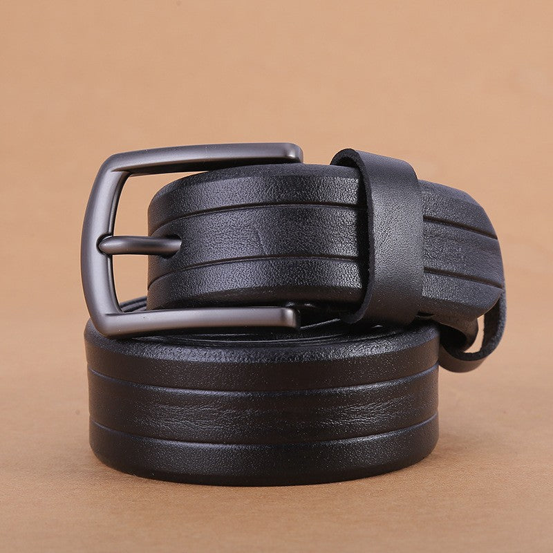 First layer cowhide belt men's pin buckle retro fashion casual trend belt