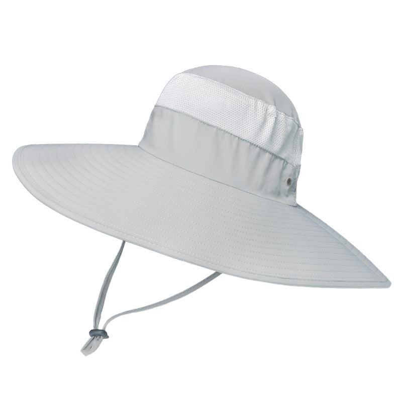 Large brim fisherman hat outdoor waterproof sunscreen hiking hat 9020