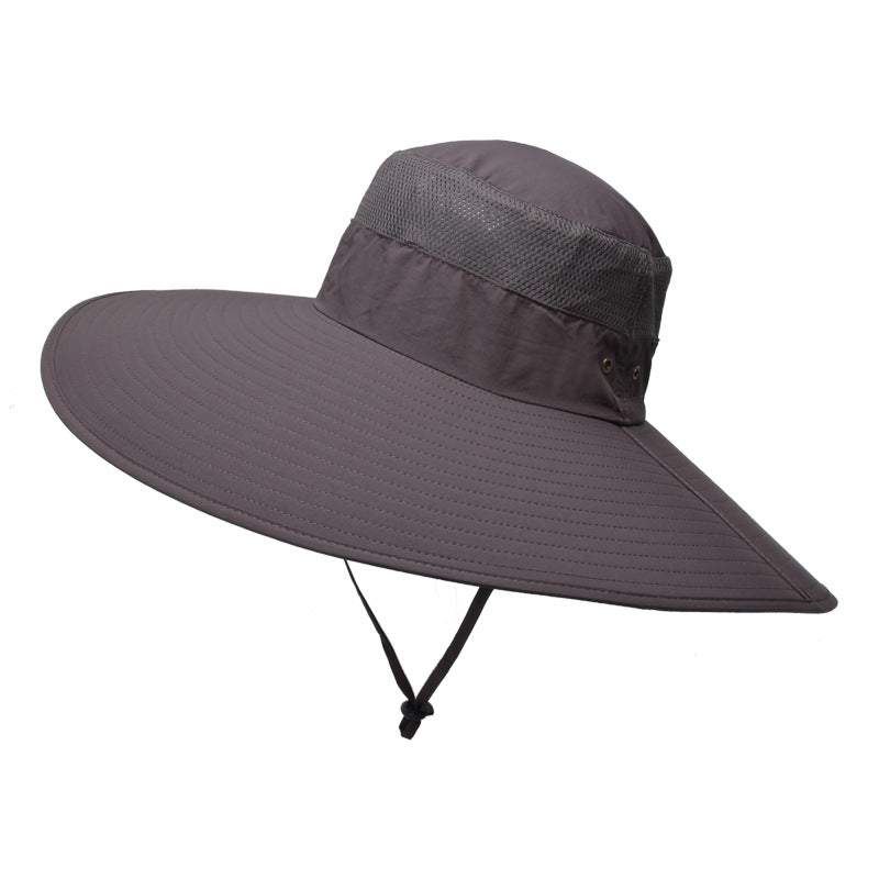 Large brim fisherman hat outdoor waterproof sunscreen hiking hat 9020