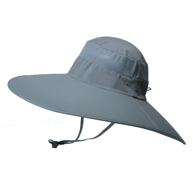 Large brim fisherman hat outdoor waterproof sunscreen hiking hat 9020