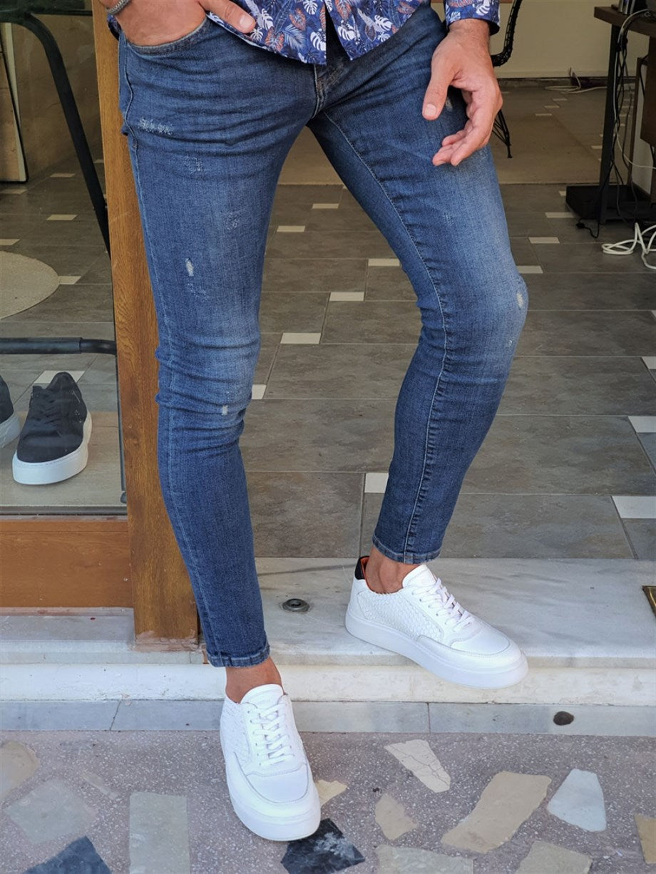 Slim Fit Ripped Lycra Jeans