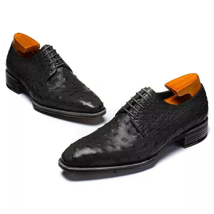 Formal Ostrich Derby Shoes for Men