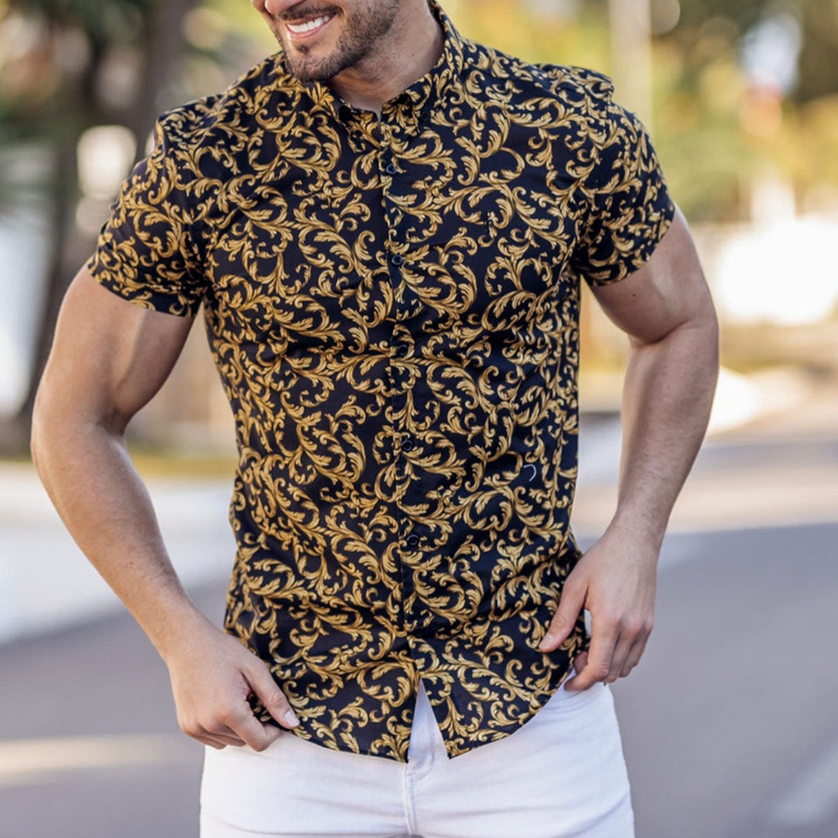 Gold Men's Slim Fit Shirt