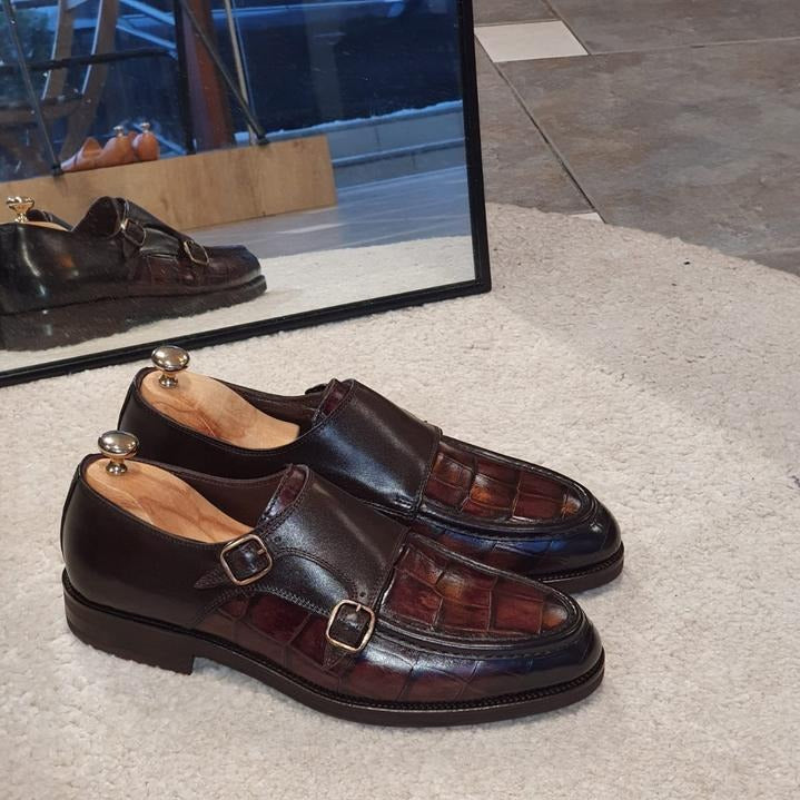 Montreal Brown Monk Strap Loafers Shoes