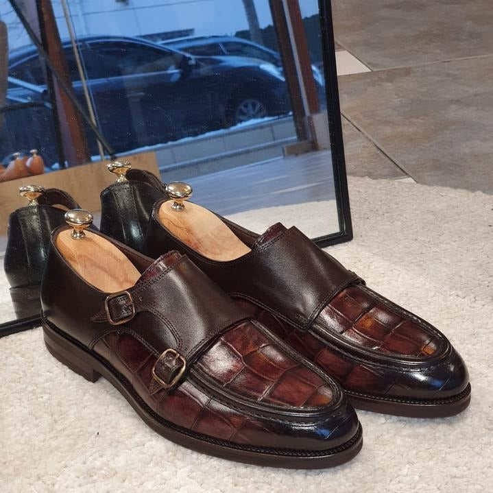 Montreal Brown Monk Strap Loafers Shoes