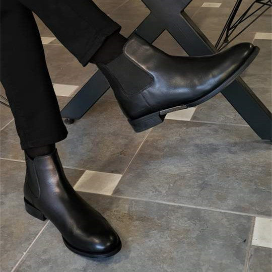 BLACK SPECIAL PRODUCTION_ CALF LEATHER BOOTS