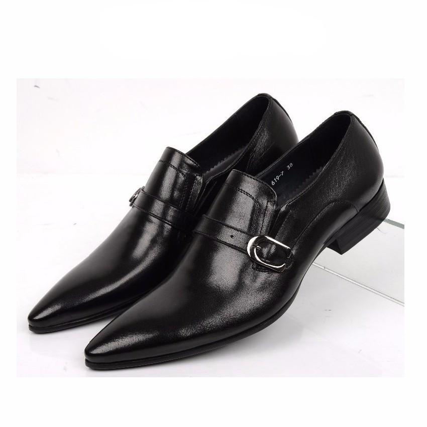 Elegant Vintage Style Men Loafers Shoes with Leather Strap and Buckle - FanFreakz