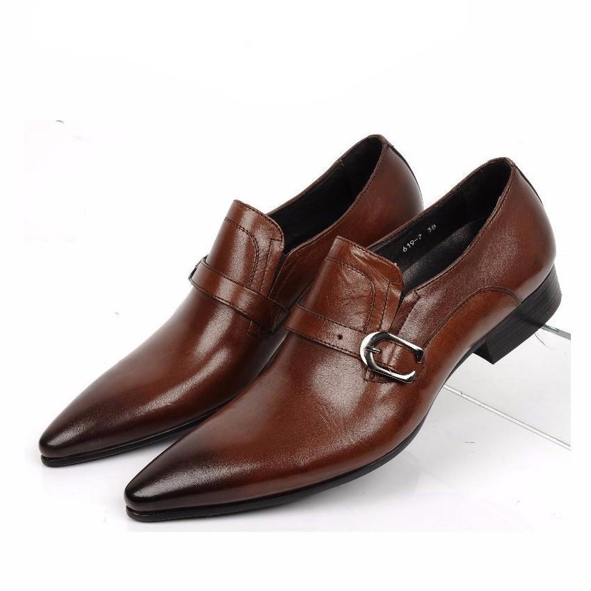 Elegant Vintage Style Men Loafers Shoes with Leather Strap and Buckle - FanFreakz